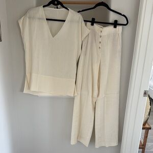 Massimo Dutti Elegant Cream Women's Jumpsuit